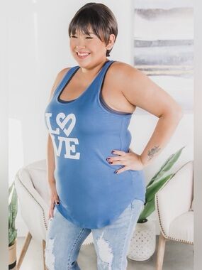 LOVE Tank (NWT) 🍒Indigo, Size Small *fits more like a Medium/Large*